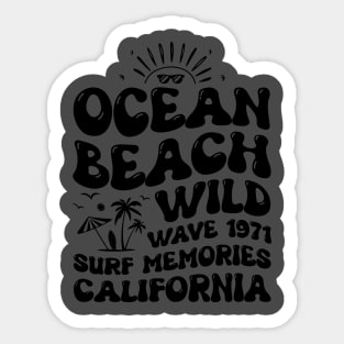 Ocean Beach Wild Wave 1971 Surf Memories California Sticker